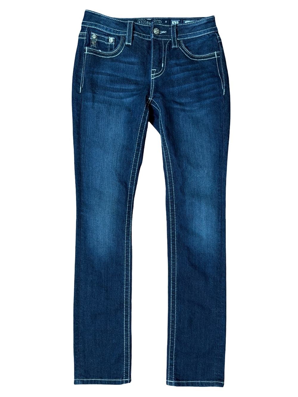 Miss Me Jeans Straight Leg Mid Rise Indigo Size 27